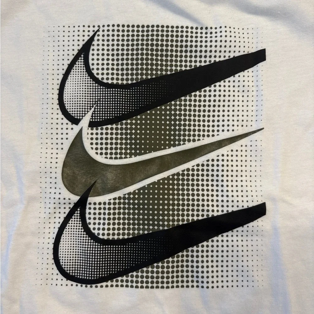 Nike White and Black Graphic Tee